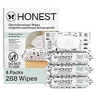 Vista 1 de The Honest Company - Toallitas limpiadoras para bebé con 99% de agua, respetuosas con el medioambiente, compostables, a base de plantas, Pattern Play