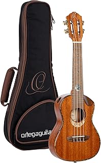 Ortega Guitars Konzert Ukulele Akustisch – 2 Schalllöcher – Custom Built Series – Inklusive Gigbag – Mahagoni, Natur (ECLIPSE-CC4)