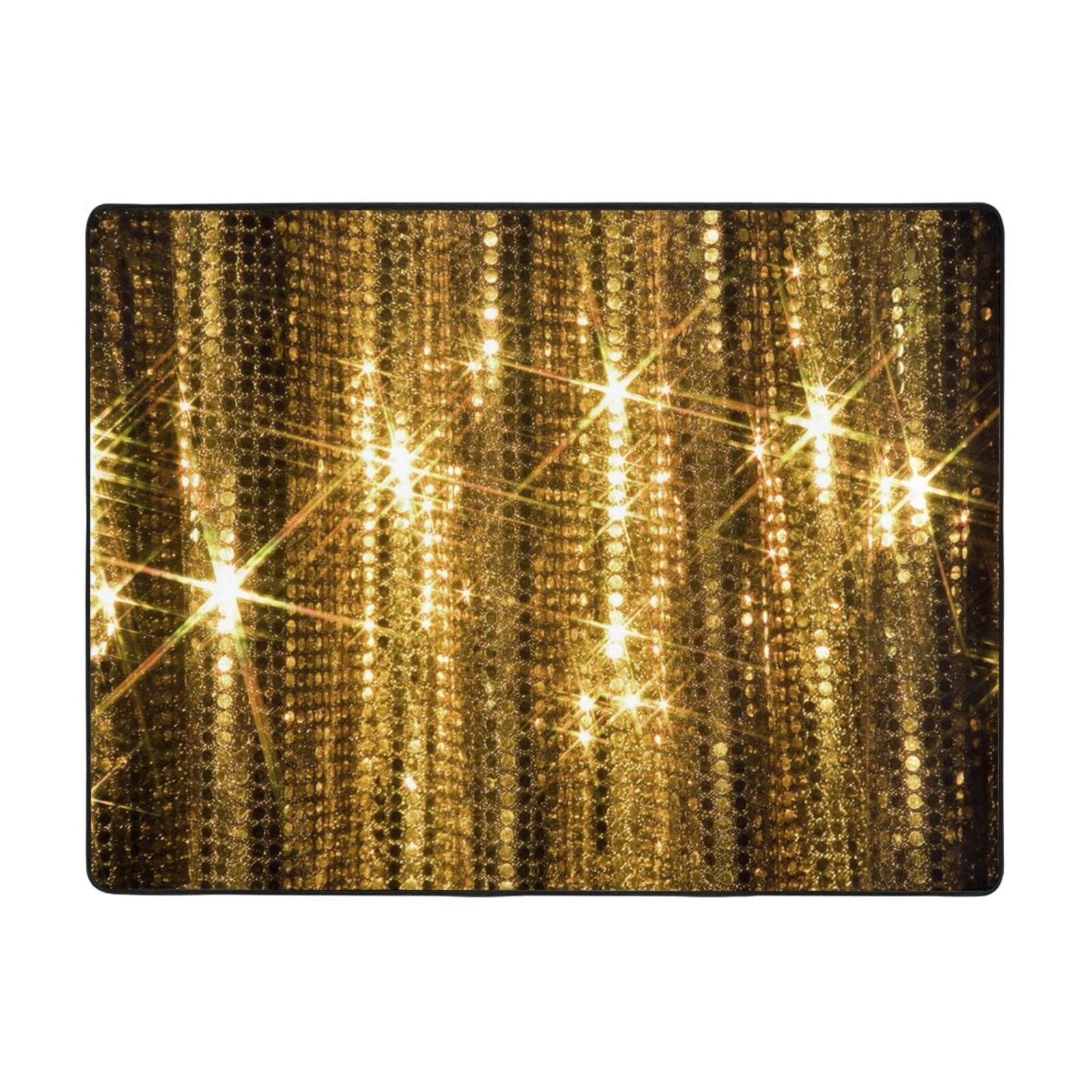 Tapis antidérapant paillettes dorées revêtement élégant de salon et bureau