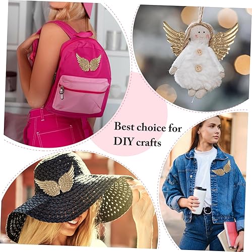 Miniatura 9 de Toddmomy 12 piezas de alas de ángel doradas con purpurina y alas de ángel para manualidades, pequeñas para disfraces, mochila, accesorios,
