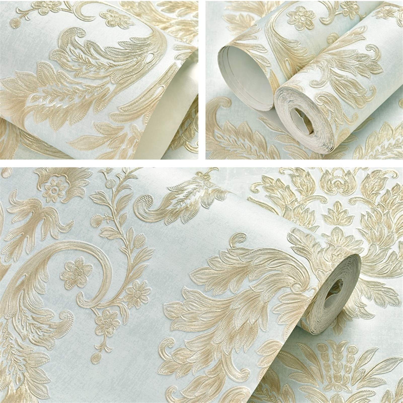 Carta da Parati Carta Da Parati Autoadesiva Modello In Rilievo Blu Sbucciato E Incollato Carta Di Contatto 0.53x3m / 0.53x6m, Materiale Decorazione Squisito Per Soggiorno, Camera Da Letto E Sala Da Pr