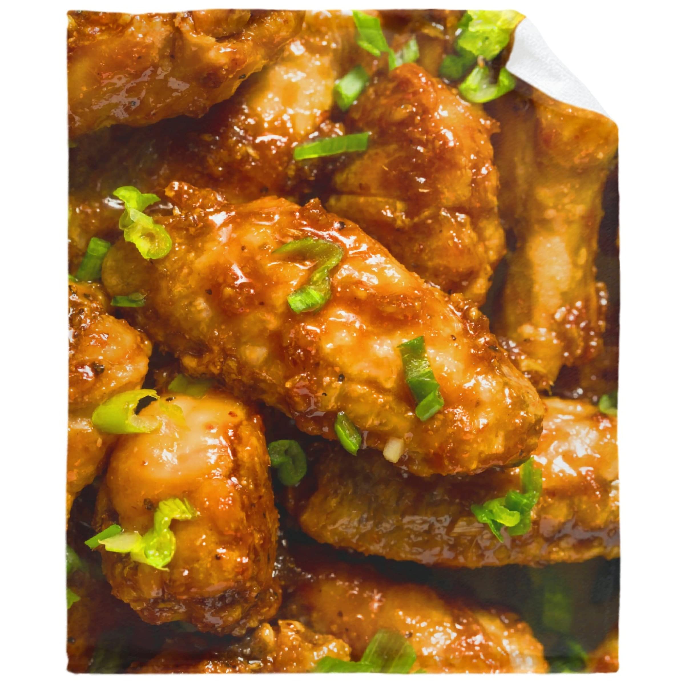 Delicious Chicken Wings Throw Blanket Flannel Fleece Air Conditioning Quilt Best Gift Lightweight Cozy Plush Blanket for Sofa Chair Bedroom M 60