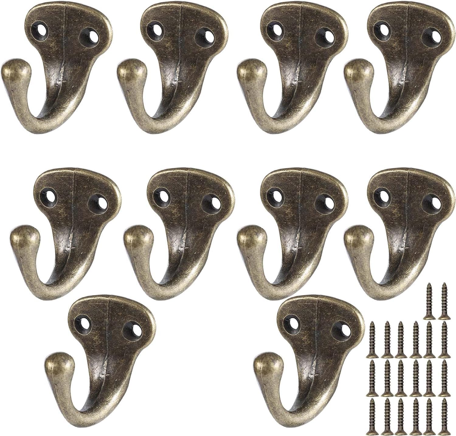 PAQWTYB Hooks, 10 Pack Retro Coat Hook Door Metal Wall