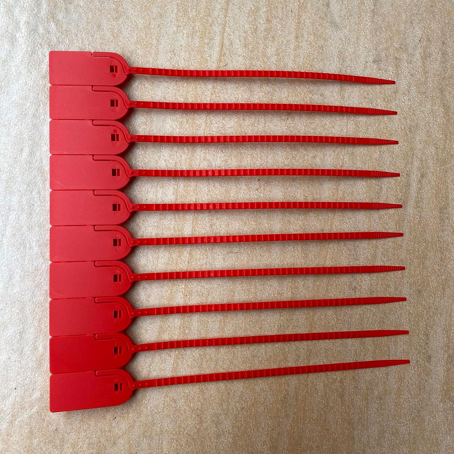 Plastic Tamper Seals, Numbered Security Seals Zip Ties, Pull Tight Padlock Safety Self-Locking, 230mm Length, for Luggage, Bags, Shoes, Shipping (1000, Red)