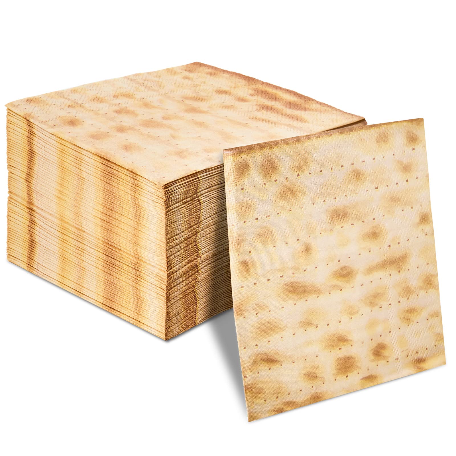 Henoyso 100 Pieces Passover Matzoh Napkin Disposable Pesach Napkins Matzo Patterned Paper Lunch Napkins for Dinner Table Party Decorations, 10 x 10 Inch