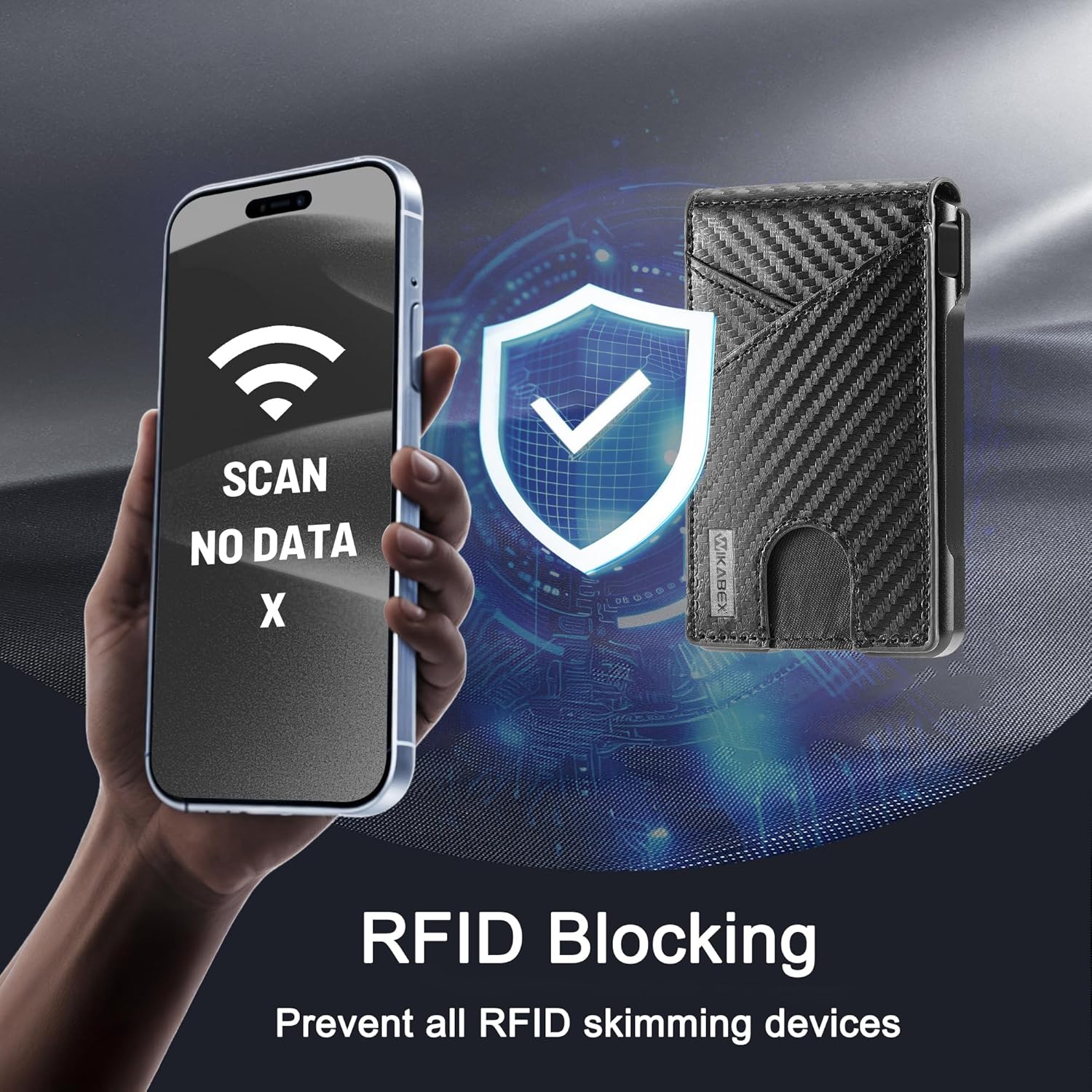 Wallet for Men, Ultra Slim Credit Card Holder 10-12 Cards, RFID Blocking with Money Clip & ID Window, Compact Front Pocket Minimalist Bifold Wallet, Metal Aluminum Card Case, Gift for Men - Image 5