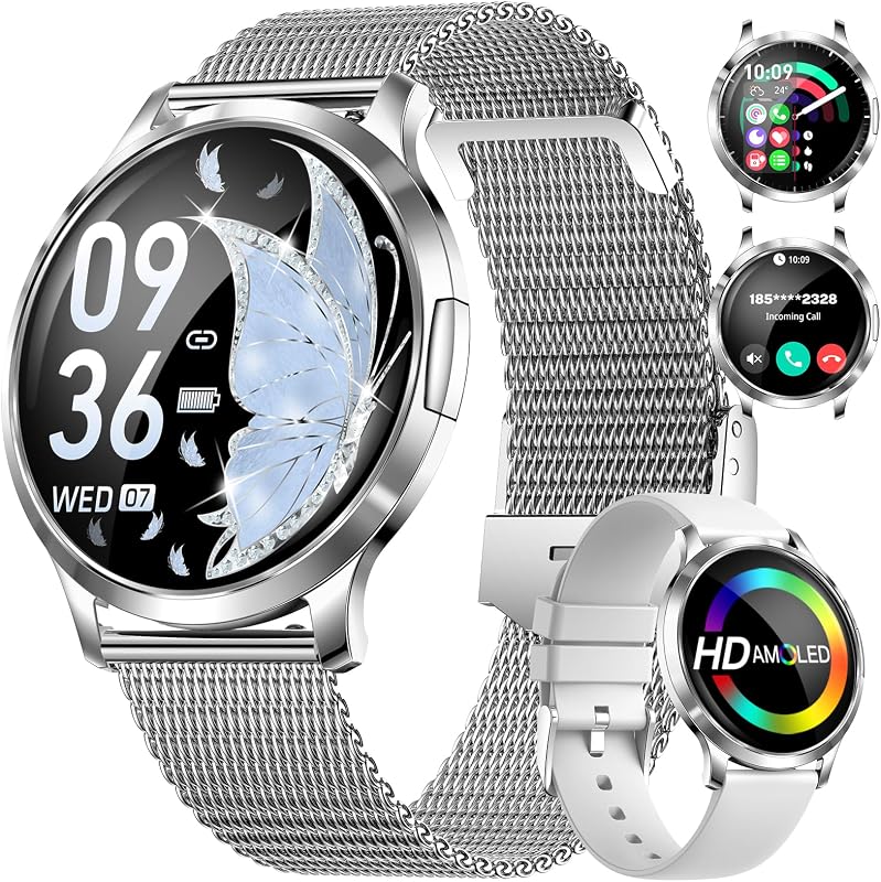 LIGE Okosóra Női Bluetooth Hívás 1.32" AMOLED Kijelző 110+ Sportmód Szívritmus Alvásmonitor IP68