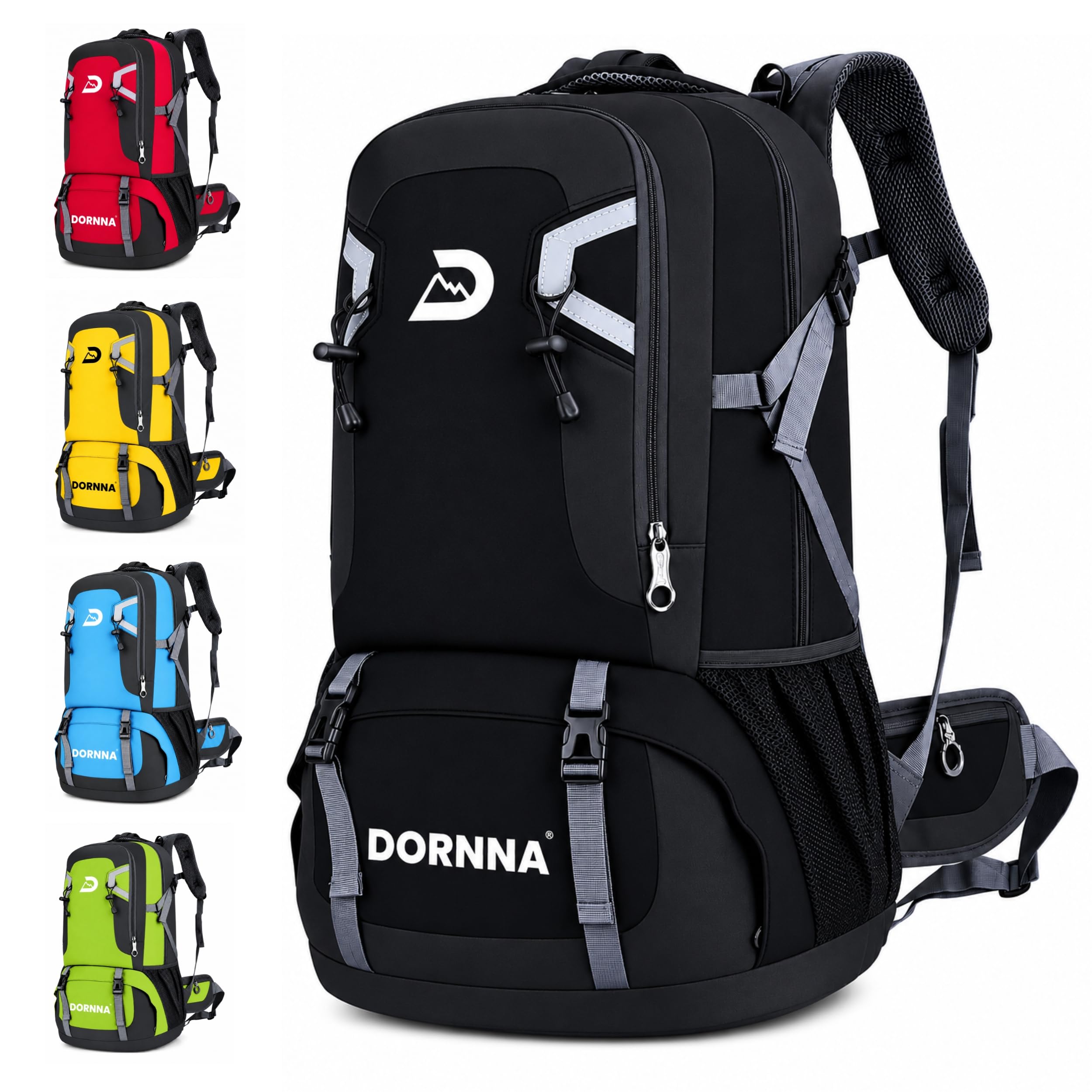 Sac a Dos Randonnee 60L Imperméable, Sac Randonnée, Voyage Léger, Sac de Voyage Cabine Pliable, Sac a Dos Homme Montagne Trekking, Kit Survie Guerre.