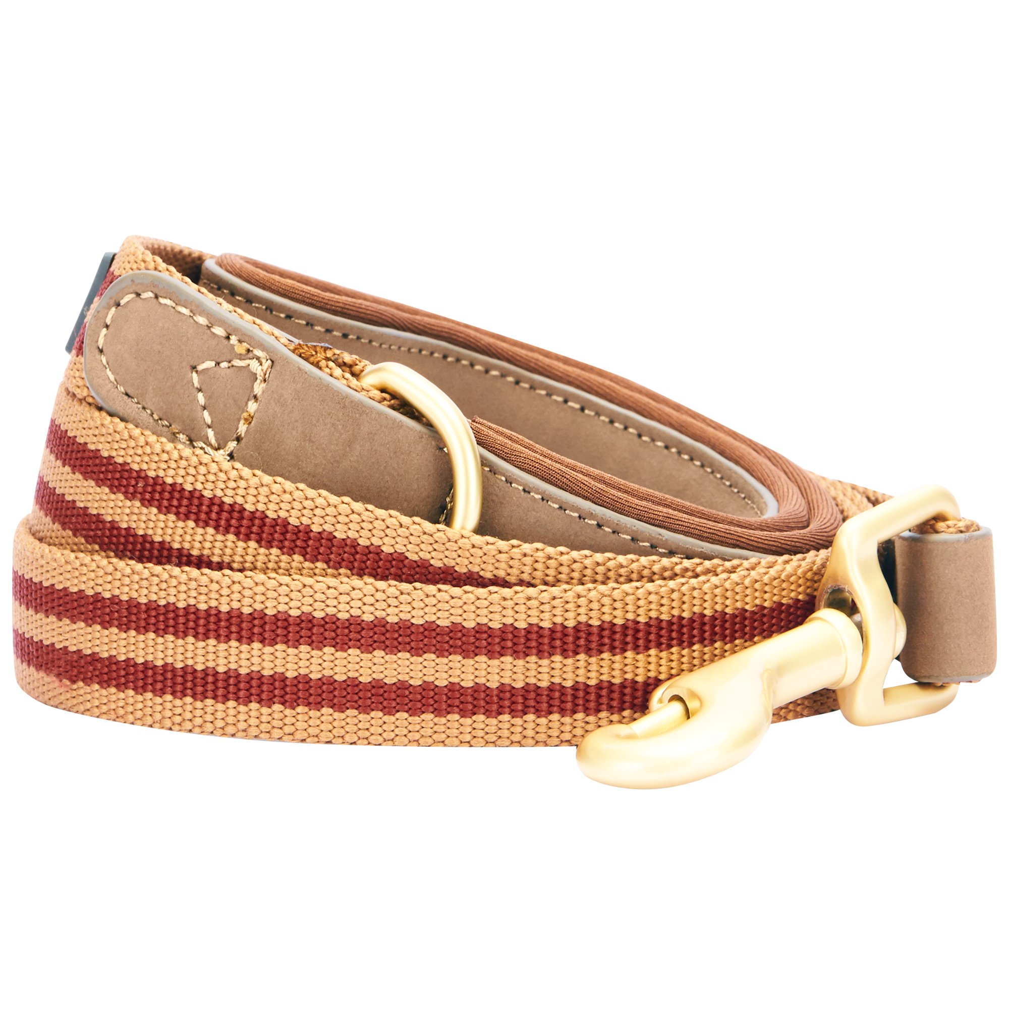 Laisse pour chien en cuir véritable sangle rouge et marron 2cm