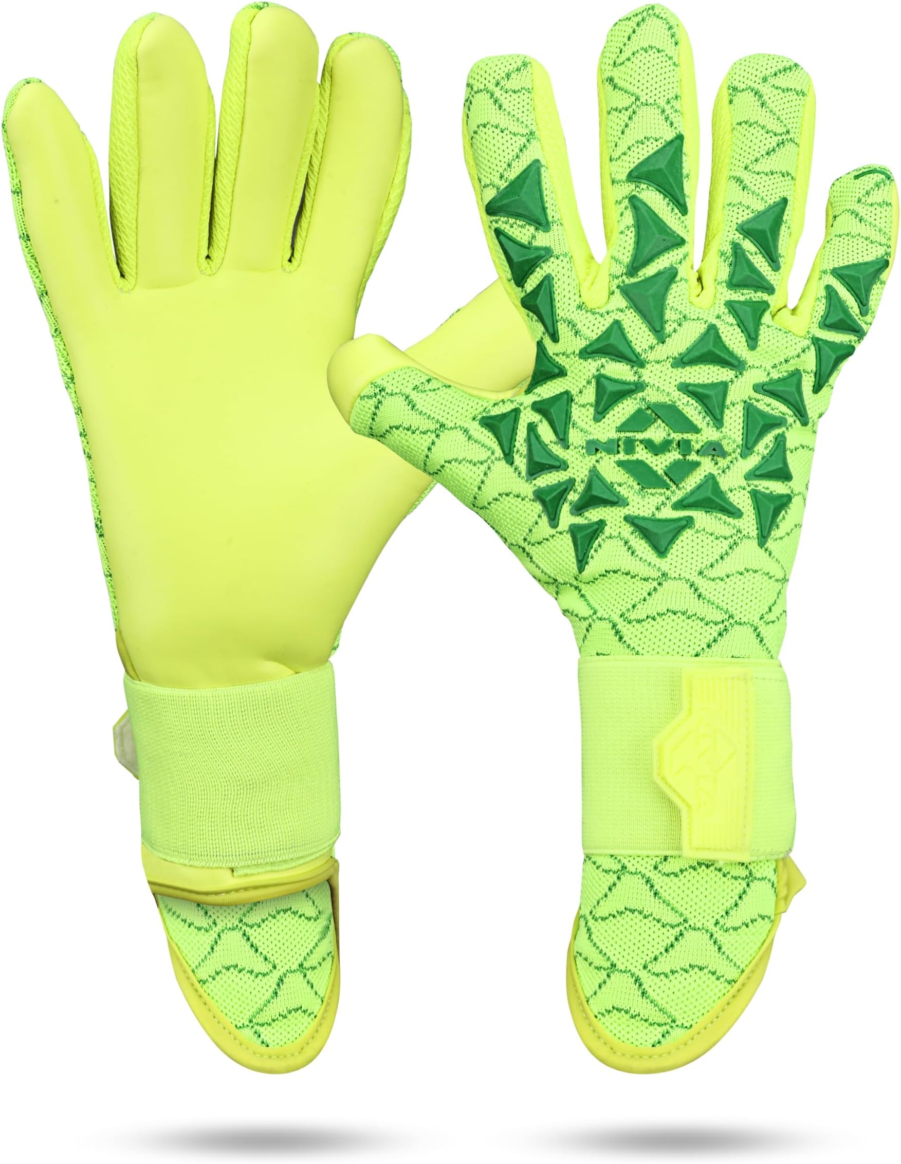 Ashtang 2.0 Football Goalkeeper Gloves for Men & Women, Super Soft Latex Palm with PU Foam Cushion, Knitted Backhand with Structural Casting, Professional Match Play Gloves(Green, M)
