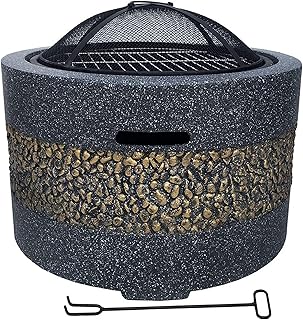 Outdoor Fire Pit Fire Pit Outdoor,Backyard Patio Garden Fireplace BBQ Grill Firepit Bowl Outdoor Heaters & Fire Pit Fire Pits for Large with Grill