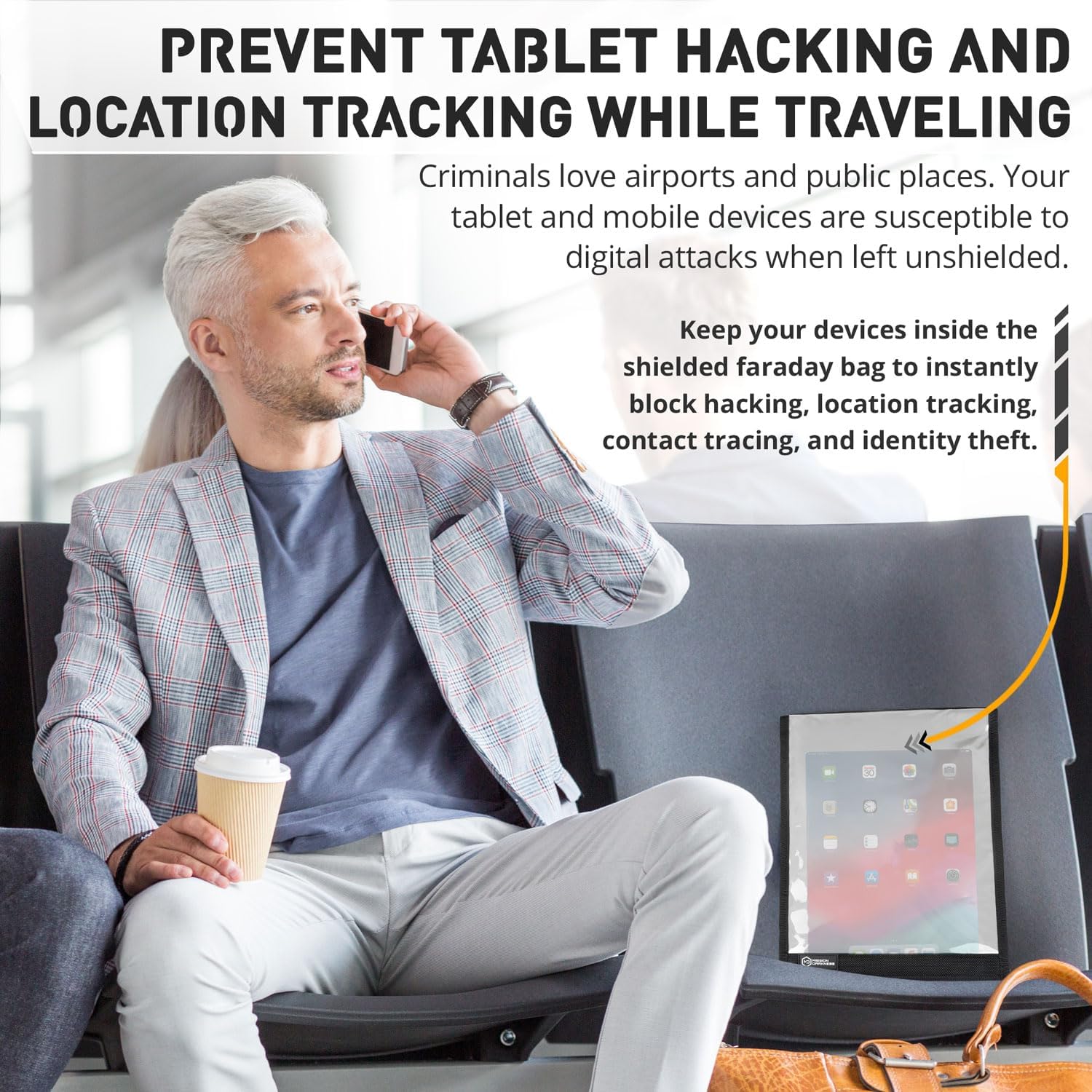 Mission Darkness NeoLok Window Faraday Bag for Tablets (+ Secure Magnetic Closure & Transparent Window) // Device Shielding for Law Enforcement & Military, Data Security, Anti-Hacking & Anti-Tracking