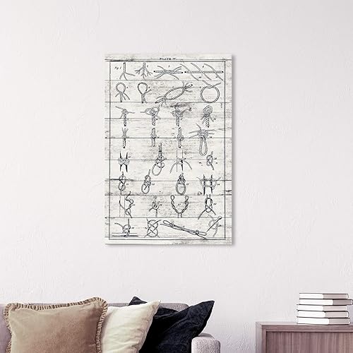 Miniatura 4 de Wynwood Studio Nautical and Coastal Wall Art Lienzo impreso 'Sea Knots II' Home Décor, 24.0 x 35.8in, azul, blanco