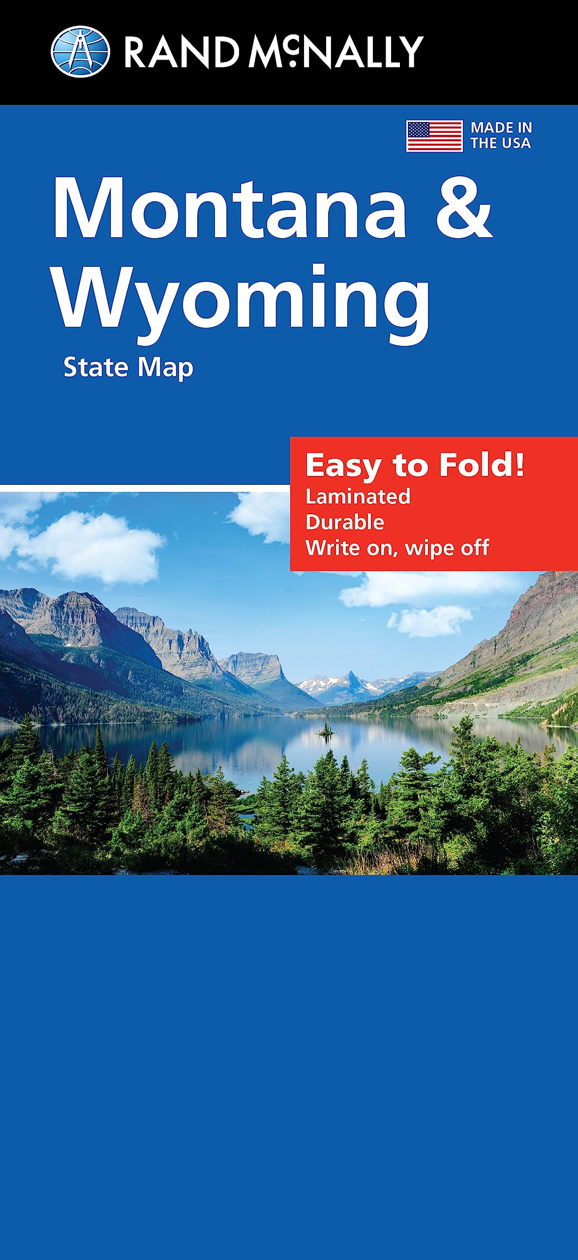 Rand McNally Easy To Fold: Montana, Wyoming Laminated Map