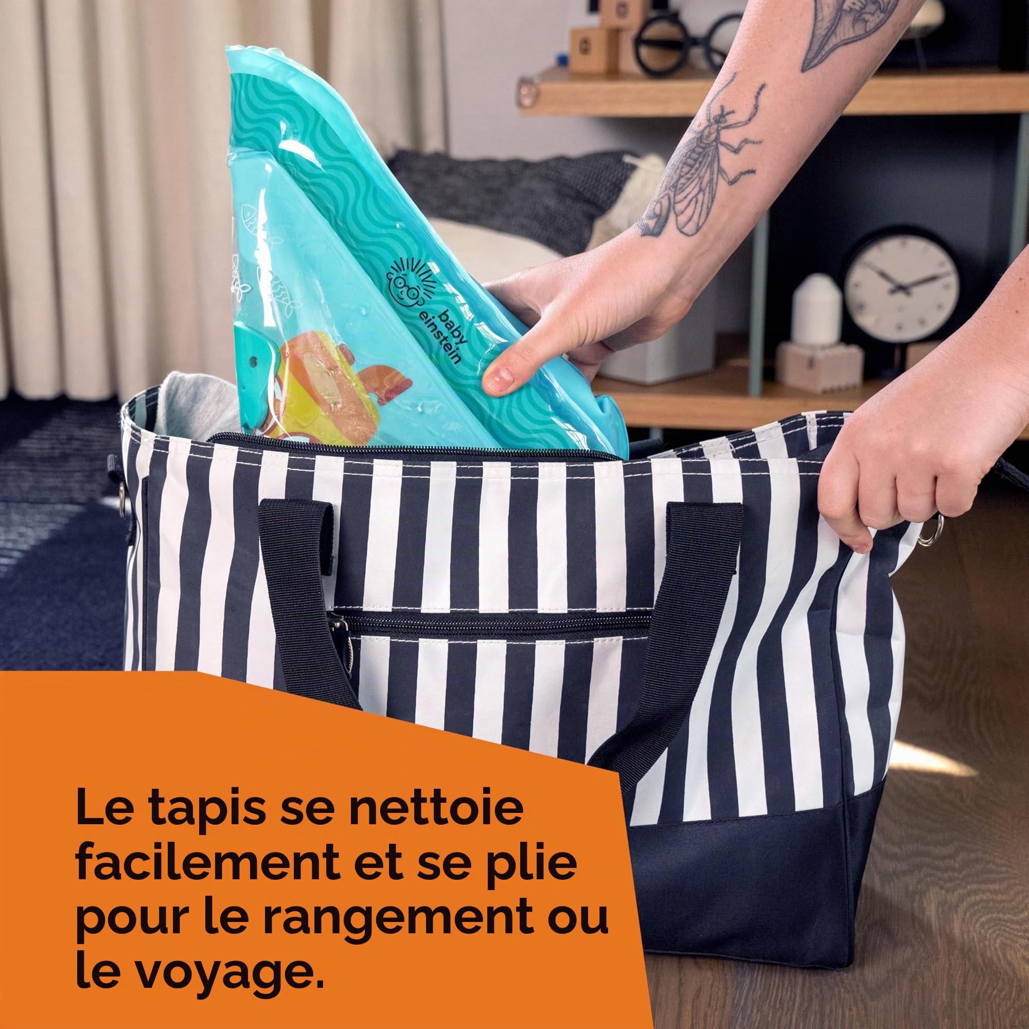 Baby Einstein Tapis d'eau Ocean Explorers Sensory Splash Water Mat pour Jeux à Plat Ventre ou Assis 0 à 36 Mois