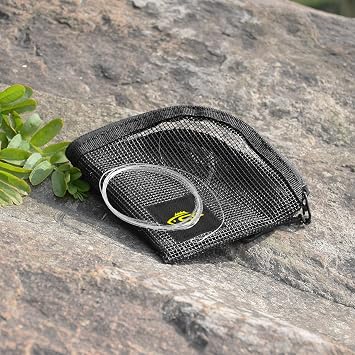 SF Fly Fishing Leader Wallet 4.5'' Quick-Drying 7 Slots Black Mesh Tippet Tapered Leader Polyleader Fly Leader Pocket for Saltwater Freshwater