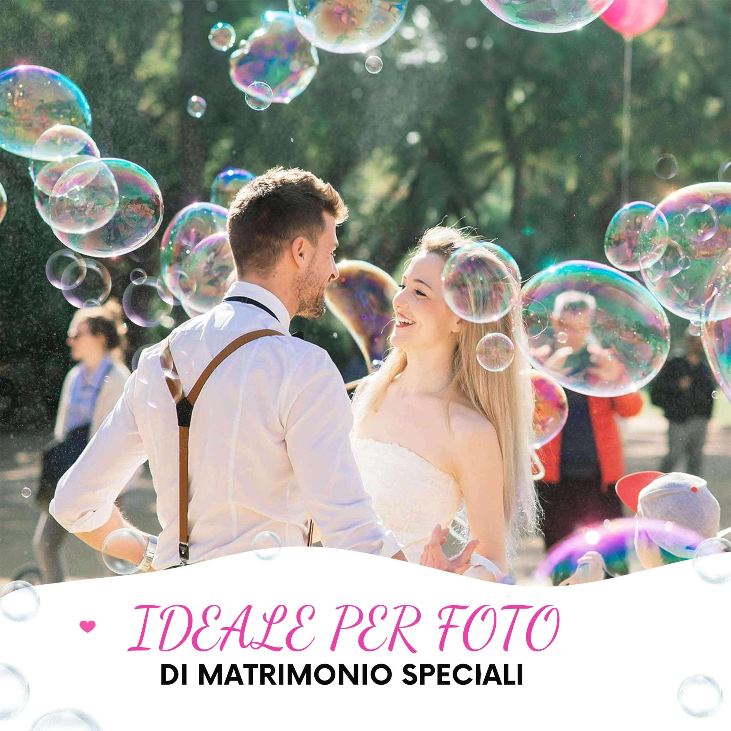 EinsSein 96x Bolle di sapone matrimonio Vetro d’amore Box bianco wedding bubbles sposi nozze festa compleanno battesimo decorazioni tavolo regalo