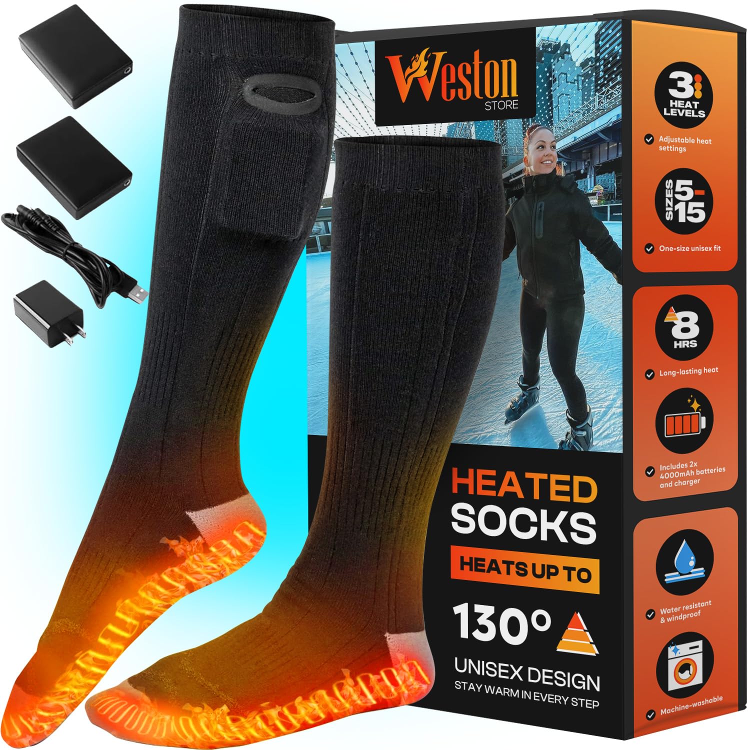 Weston Rechargeable Heated Socks