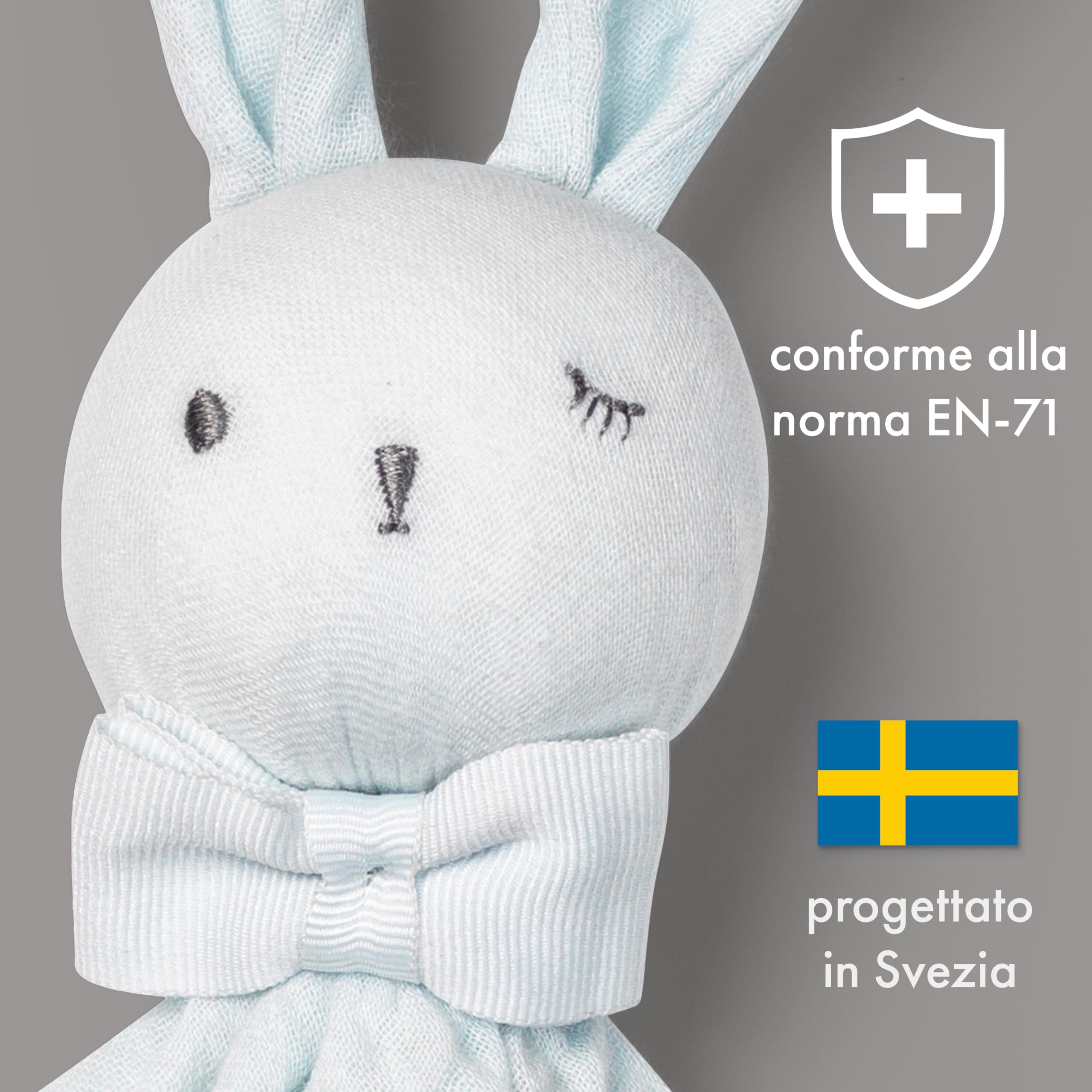 Doudou Neonato Con Coniglio - Peluche Fazzoletto In Mussola, Per Comfort E Sicurezza