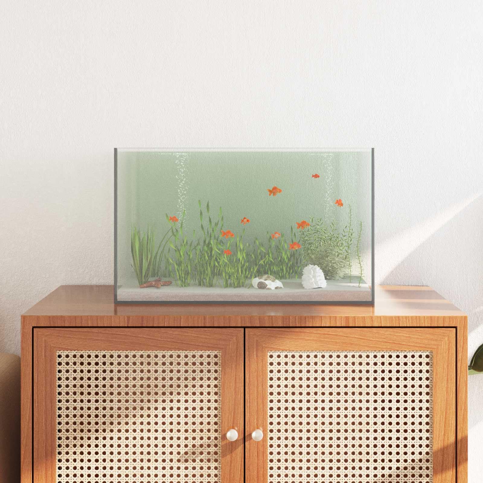 vidaXL Aquarium avec Stockage Transparent 50 x 30 x 30 cm Verre, Vitrine pour Aquarium, réservoir en Verre Moderne, Aquarium panoramique, intérieur extérieur, Espace Simple et sécurisé