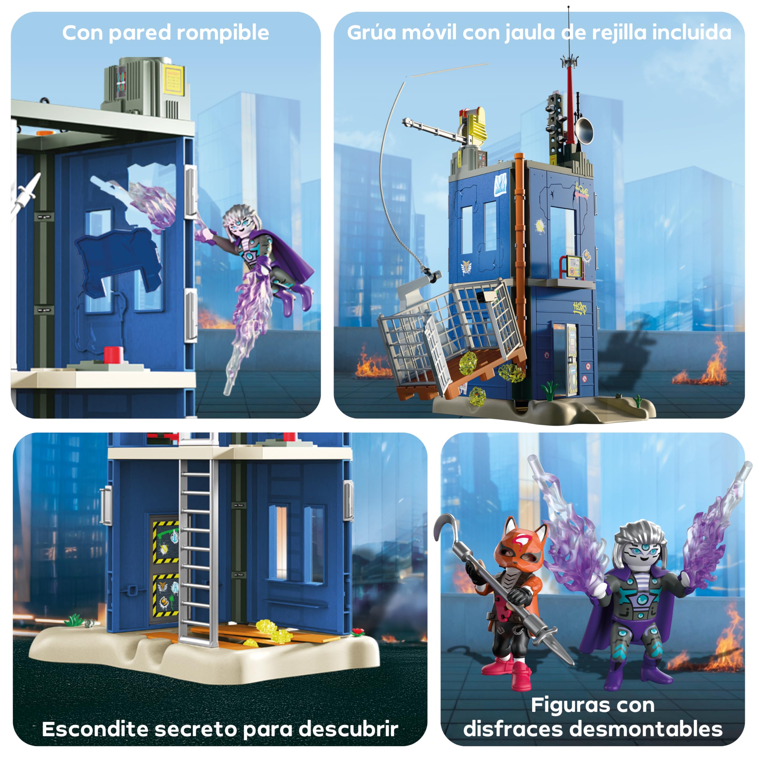 PLAYMOBIL | Heroes | Duell Am Helden-Tower | Juego Lleno de acción para duelos emocionantes | con Figuras y Accesorios detallados para niños a Partir de 4 años | 72022