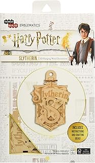 Harry Potter Slytherin Emblematics Wood Puzzle Model Ornament Kit - Build, Paint and Collect Your Own 3-D Slytherin House Crest Hanging Ornament - Ages 8+ - 2.5
