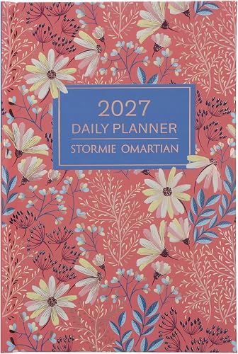 2027 Stormie Omartian Daily Planner Diary, Daily Inspiration and Planning, Floral Design, Hardcover Coral