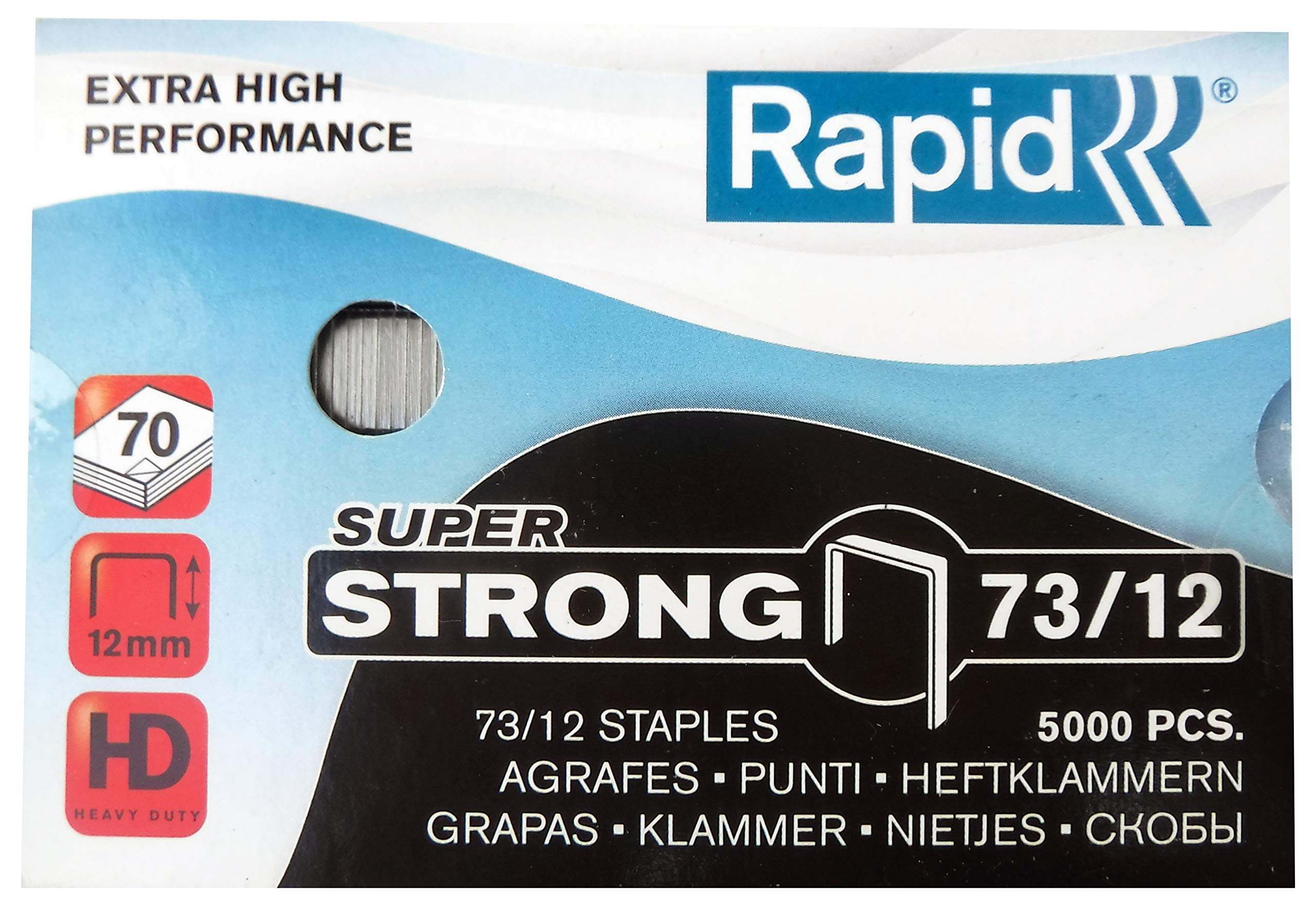 Rapid Grapas Super Strong 73/12 galvanizadas. Recibirás 1 paquete. Contenido del paquete: 5000 unidades
