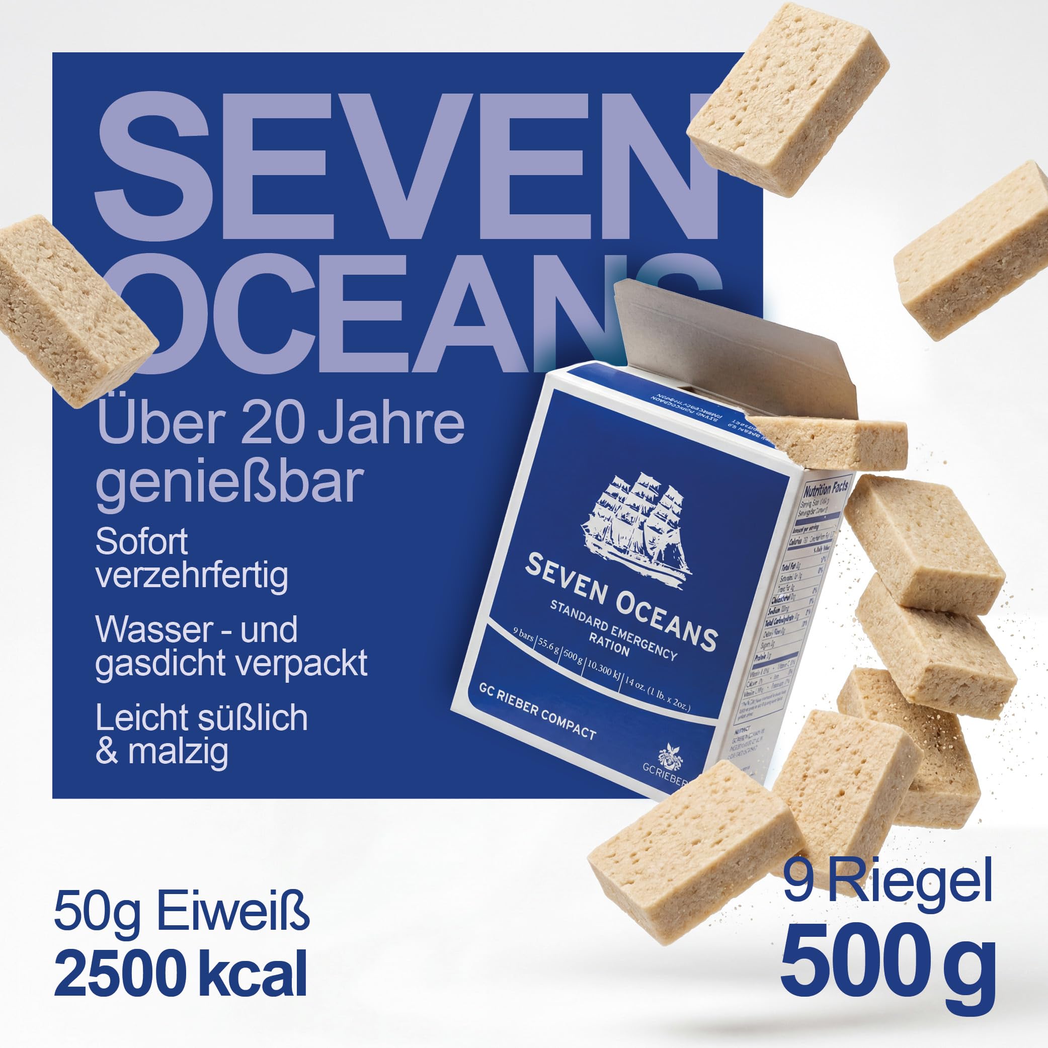 Notfallnahrung Testpaket BP-ER, NRG-5, Seven Oceans & GS-10 Notration + NRG-5 ZERO glutenfrei - Survival Food Set für Katastrophenschutz & Notvorrat Lebensmittel - Langzeitnahrung 20 Jahre genießbar