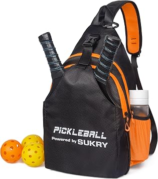 SUKRY Pickleball Bag Lightweight Sling Backpack for Men and Women with Multi-Pocket Crossbody Gym & Travel Backpack Pickle Ball Accessories