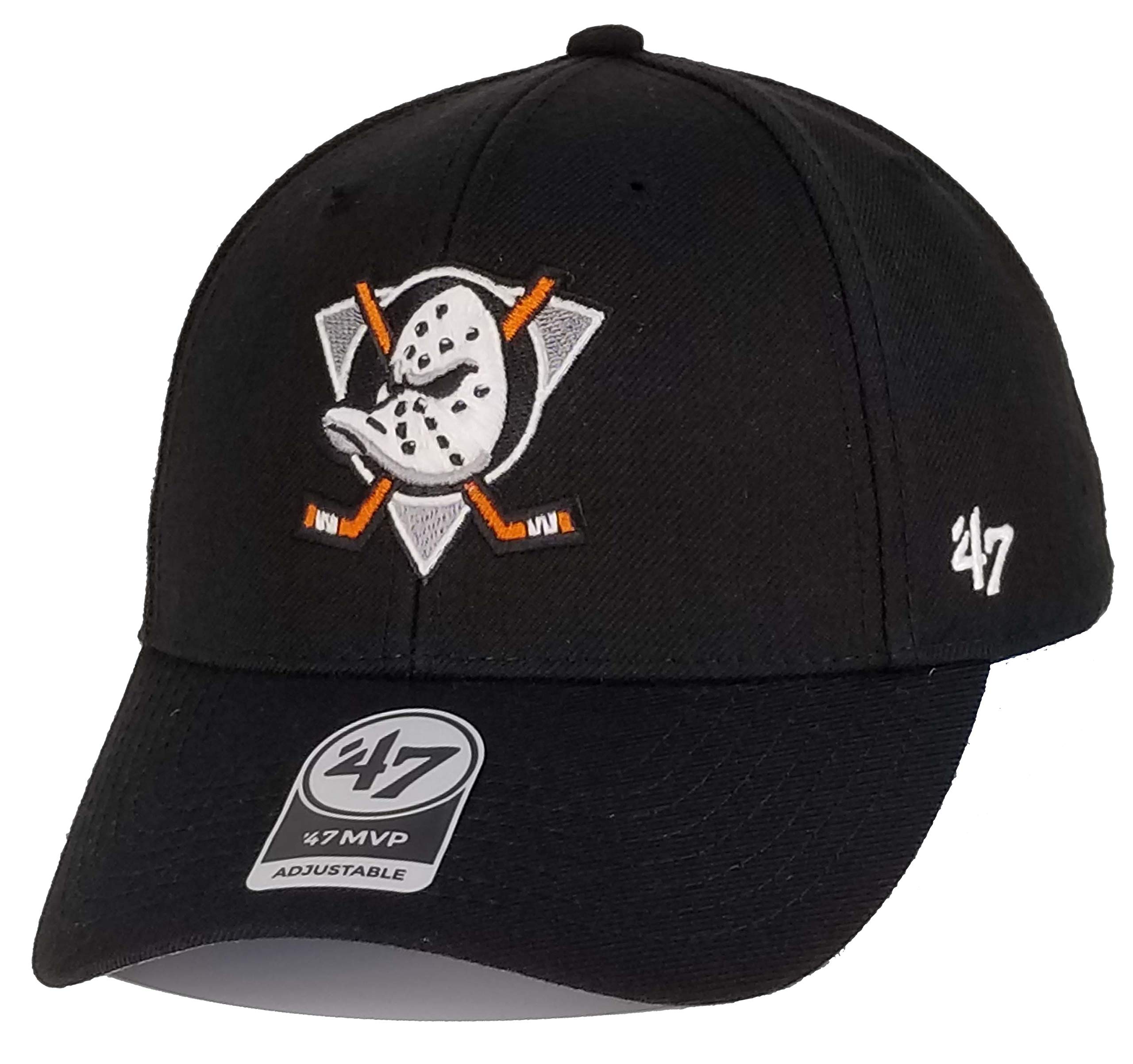'47 Brand- Exclusive ? NHL Anaheim Mighty Ducks Throwback MVP Strapback Black Size: OSFM Adjustable