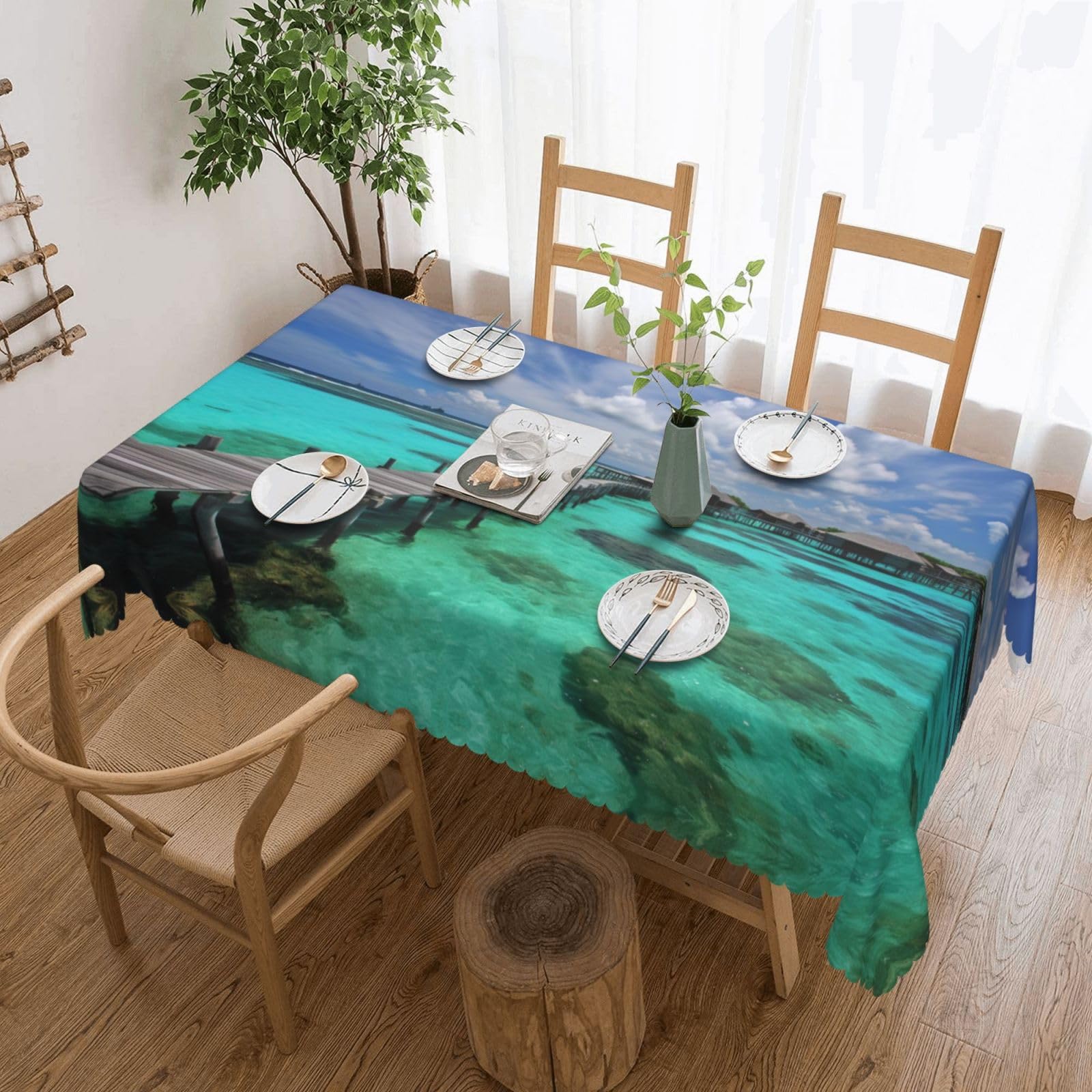 Nappe imperméable Maldives anti-déversement pour décoration table de fête