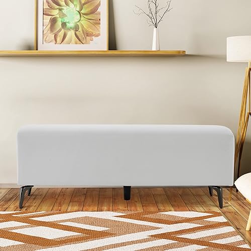 Miniatura 5 de BarberPub Banco de recepción, asiento de piel sintética para sala de espera para salón, vestíbulo de oficina y entrada, banco de invitados sin