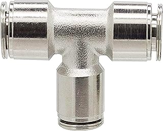 Utah Pneumatic 1/4 Push To Connect Fittings Push Tee Air Line Union Brass Air Line Quick Connect Fittings Tube Fittings Pneumatic Fittings Air Line Fittings Nickel-plated Pack Of 2
