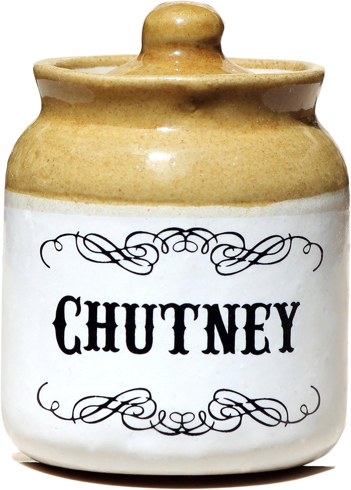 Chutney Ceramic Jar with Lid - Microwave & Dishwasher Safe - Ideal for Pickles, Chutneys, and Spices - 200 ml