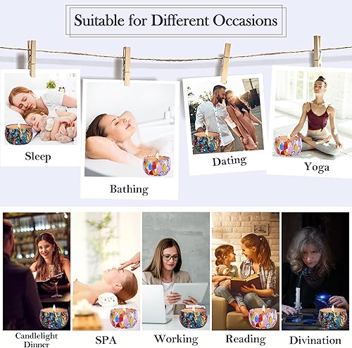 Miniatura 4 de Juego de 9 velas perfumadas para mujer, paquete de 9 velas de aromaterapia para el hogar, vela de soja de larga duración de 180 horas, vela de