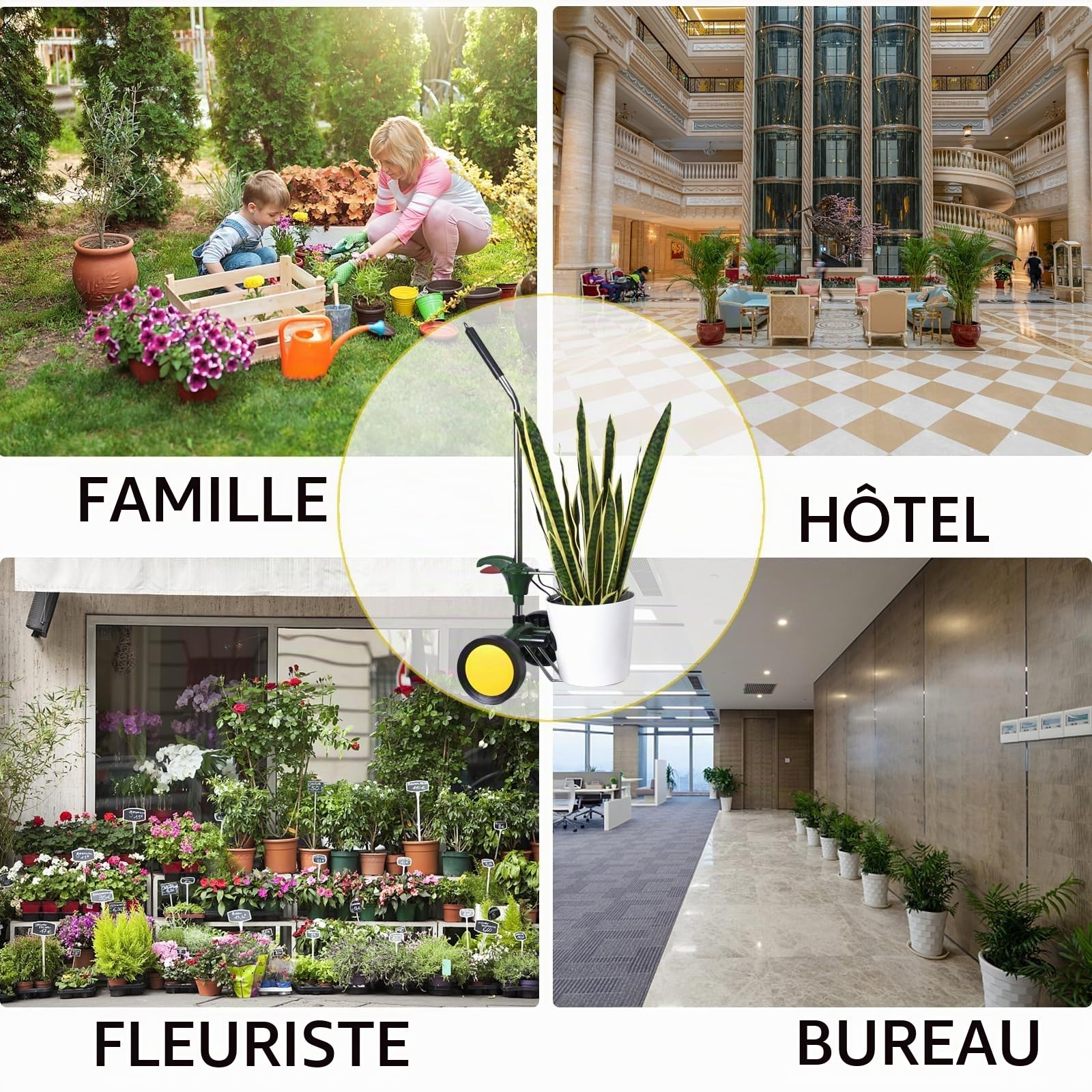 Chariot à Plantes avec roulettes très résistant, Bras de préhension réglable pour Plantes d'extérieur, Convient aux Pots de 20,3 cm à 76,2 cm de Haut et capacité de Poids maximale de 74,8 kg