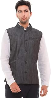 Men's Linen Sleeveless Nehru/Modi Coat Casual Festive Plain Waist Coat