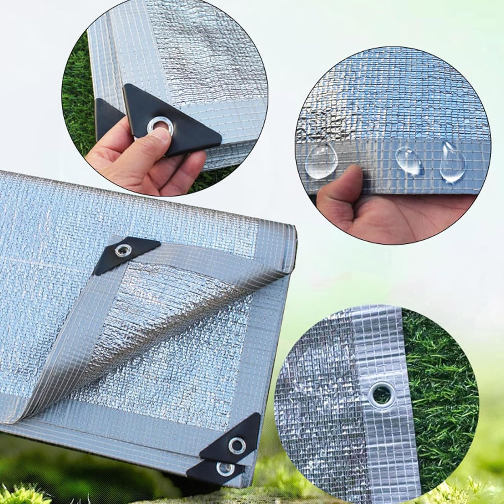 Telo Ombreggiante Alluminio Riflettente 99% Anti UV 1x2m per Auto Serra Giardino