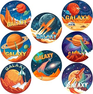 Sabary 8 Pcs VBS Decorations 2026 Light Bulb Stickers 7.8" Galaxy Theme | Illumination Theme, Jesus Message for Church Hallway Floor Pathway, Bible Adventure Markers, 4 Vibrant Colors