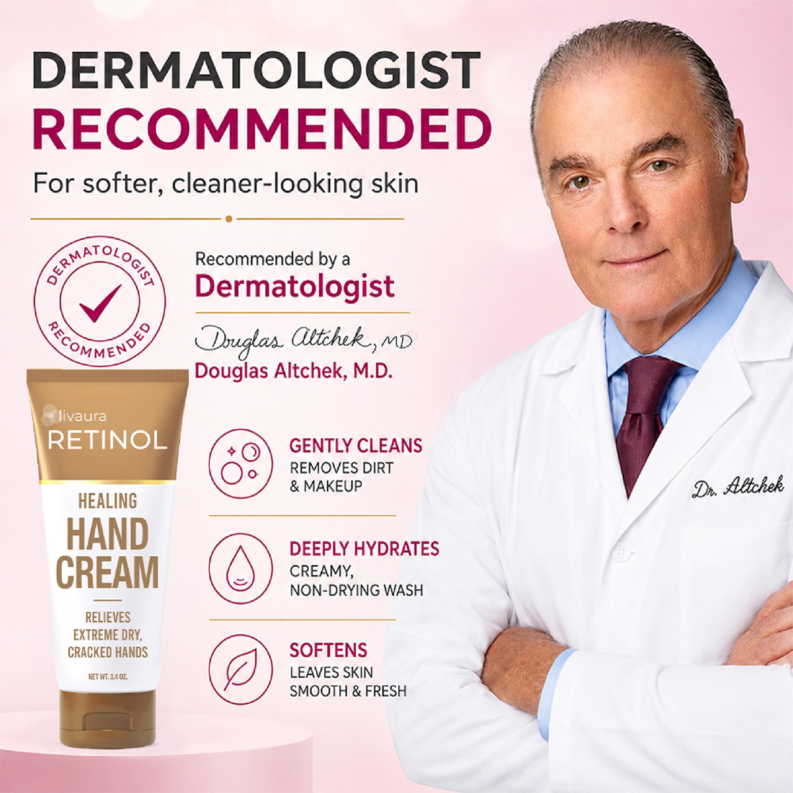 Retinol Livaura Anti-Aging Hand Cream - Oryginalna Marka Dla Młodszych Dłoni - Bogaty, Krem Do Rąk Pielęgnuje I Chroni Skórę, Paznokcie I Skórki - Witamina A Minimalizuje Wpływ Wieku Na Skórę