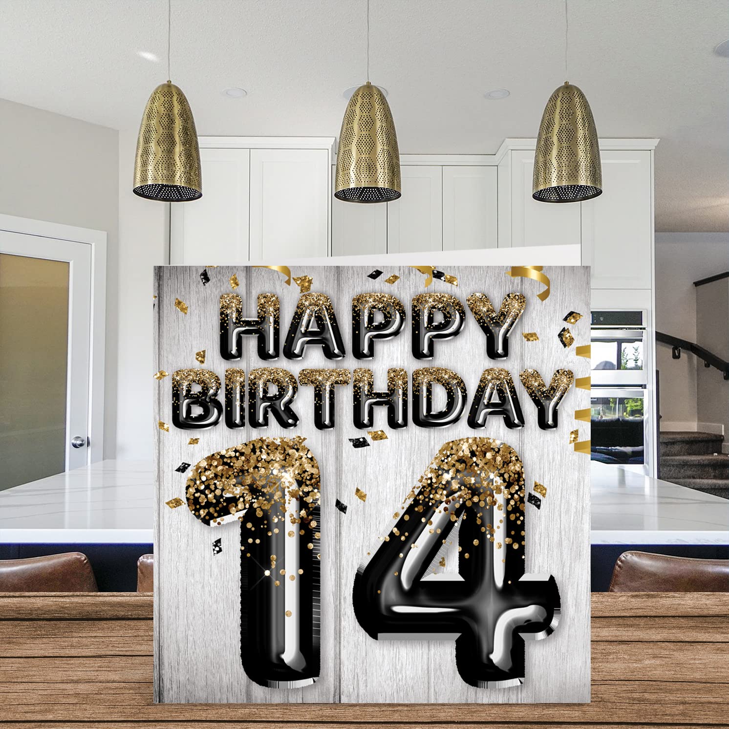 Carte D'anniversaire "14 Ans" - Design Or Et Paillettes - Bonne Qualité - Marque Carte Blanche