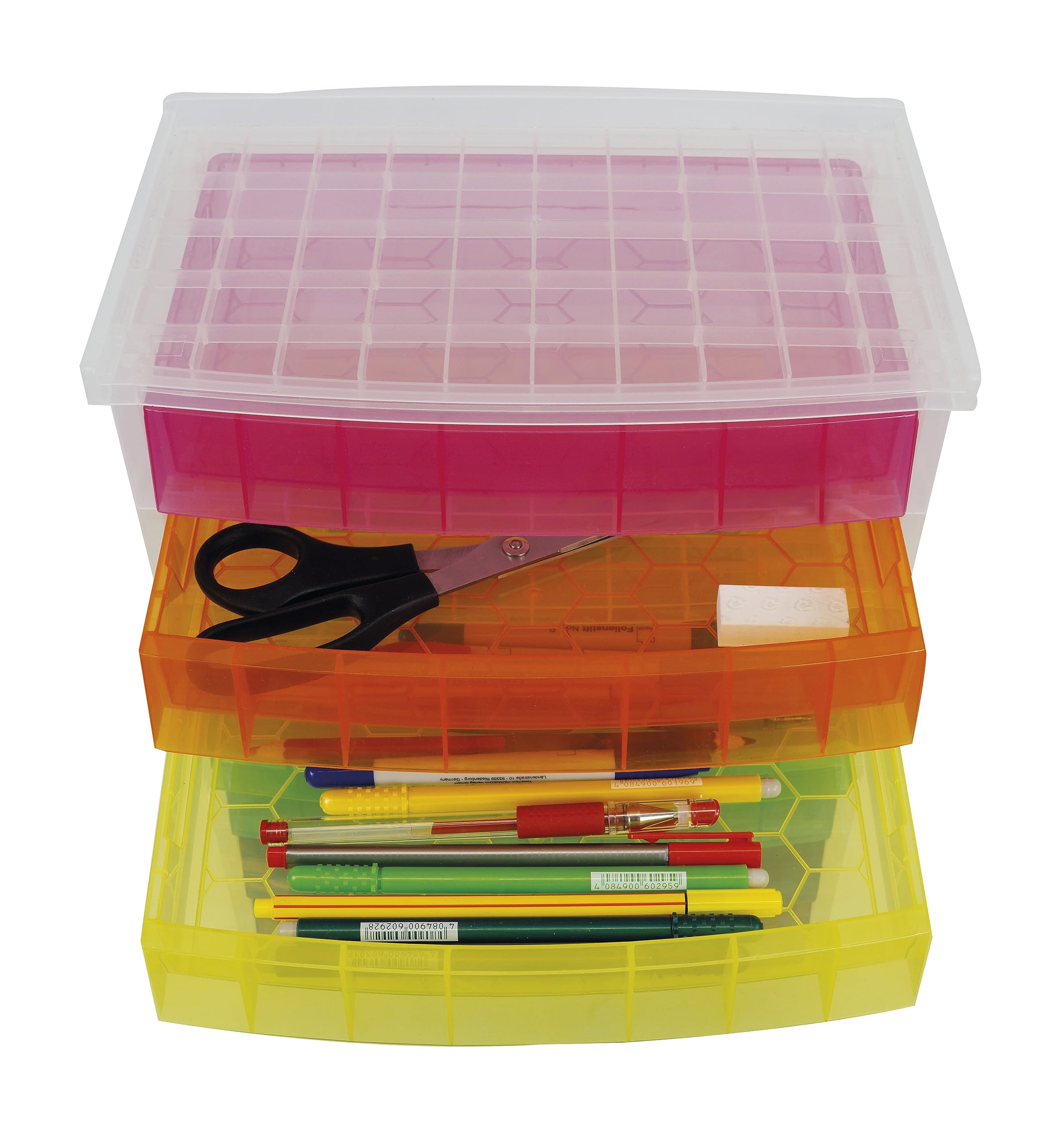 TimeTEX - Cassettiera arcobaleno | Cassettiera in 7 colori, ideale per organizzare e attirare l'attenzione sulla scrivania. Realizzato in 100% polipropilene riciclabile | Contenuto: 7 cassetti