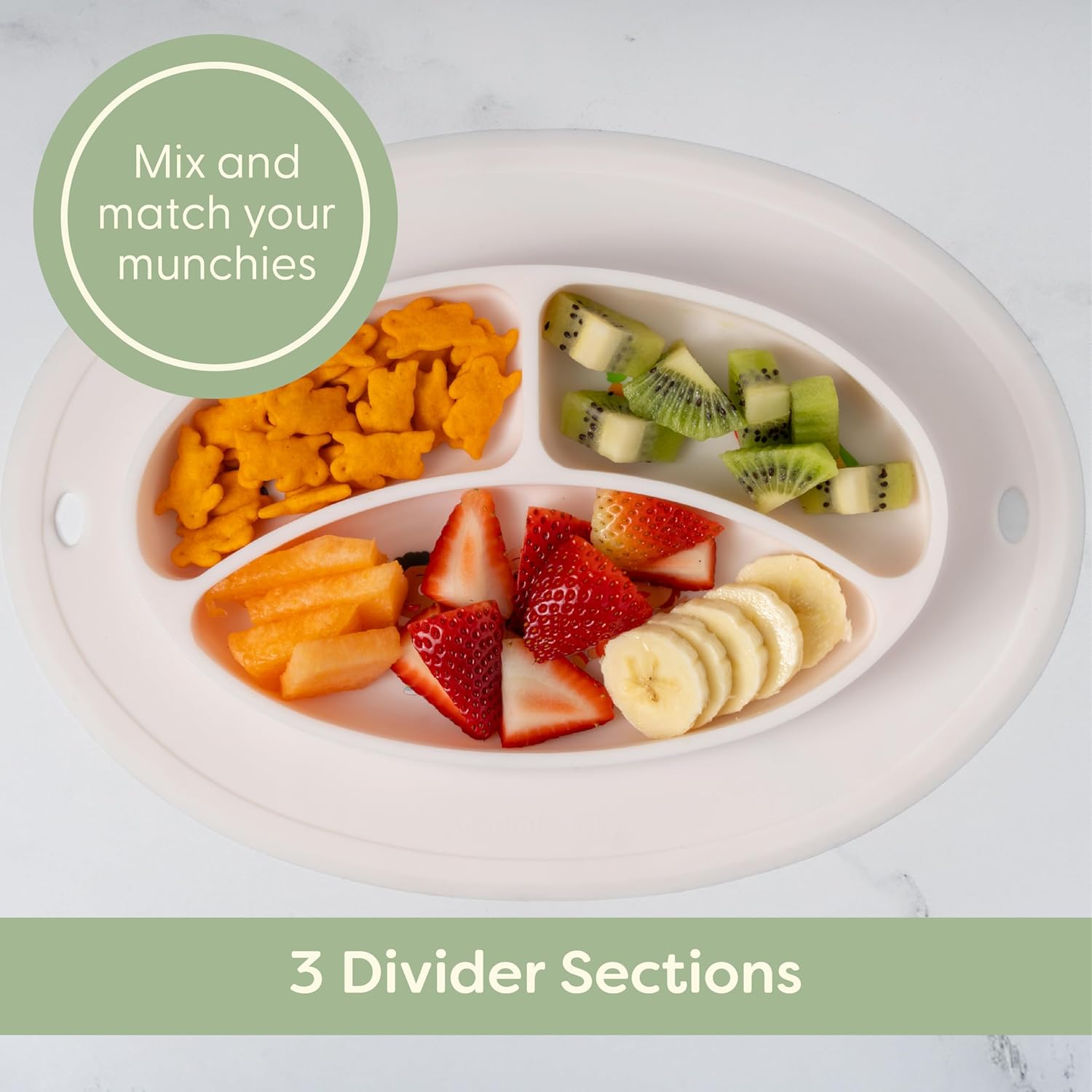 CoComelon Silicone Divider Plate - Suction Plates for Toddlers, Babies - BPA-Free- Non Slip Reusable Portable Toddler Plates with Suction, Less Mess - Portion Meal Time - Non Toxic, Dishwasher Safe - Image 6