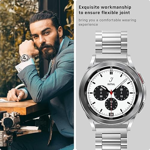 Vista 11 de Band Compatible with Samsung Galaxy Watch 7 6 5 4 Band 40mm 44mm 45mm/Watch 6 4 Classic 42mm 46mm 43mm 47mm,Metal Stainless Steel Bands Strap Men