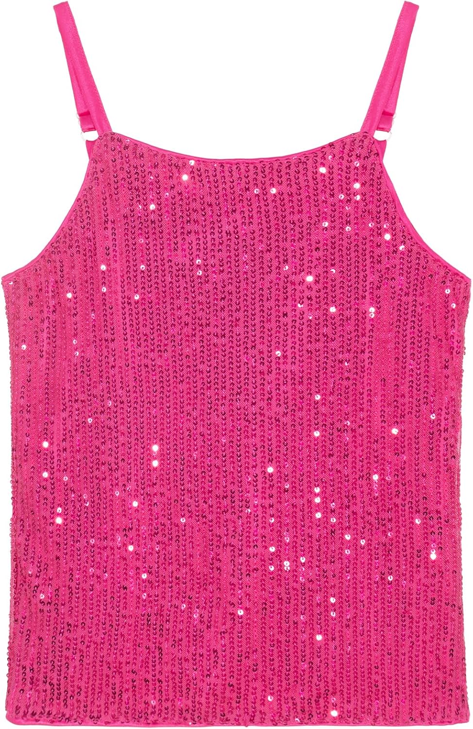 Noomelfish Girls Camisole Sequin Tank Tops Sparkly Glitter Cami Dance Sleeveless Shirt (5-12 Years)