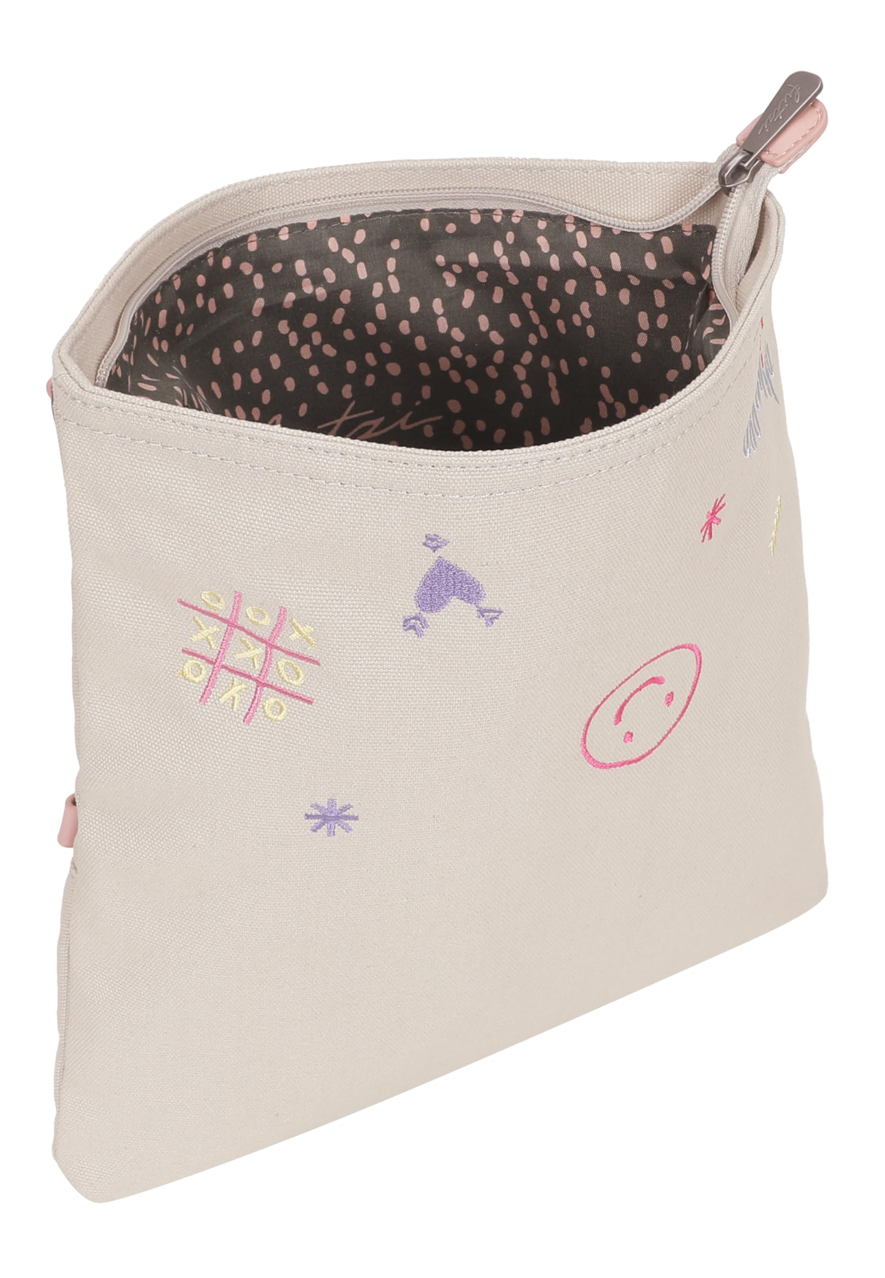 Fritzi Ronja Cross Limited Embro Fun Canvas Crossbody Damen Umhängetasche Schultertasche Freizeit Alltag Reißverschluss Canvas 31 x 29 x 3 cm, Beige