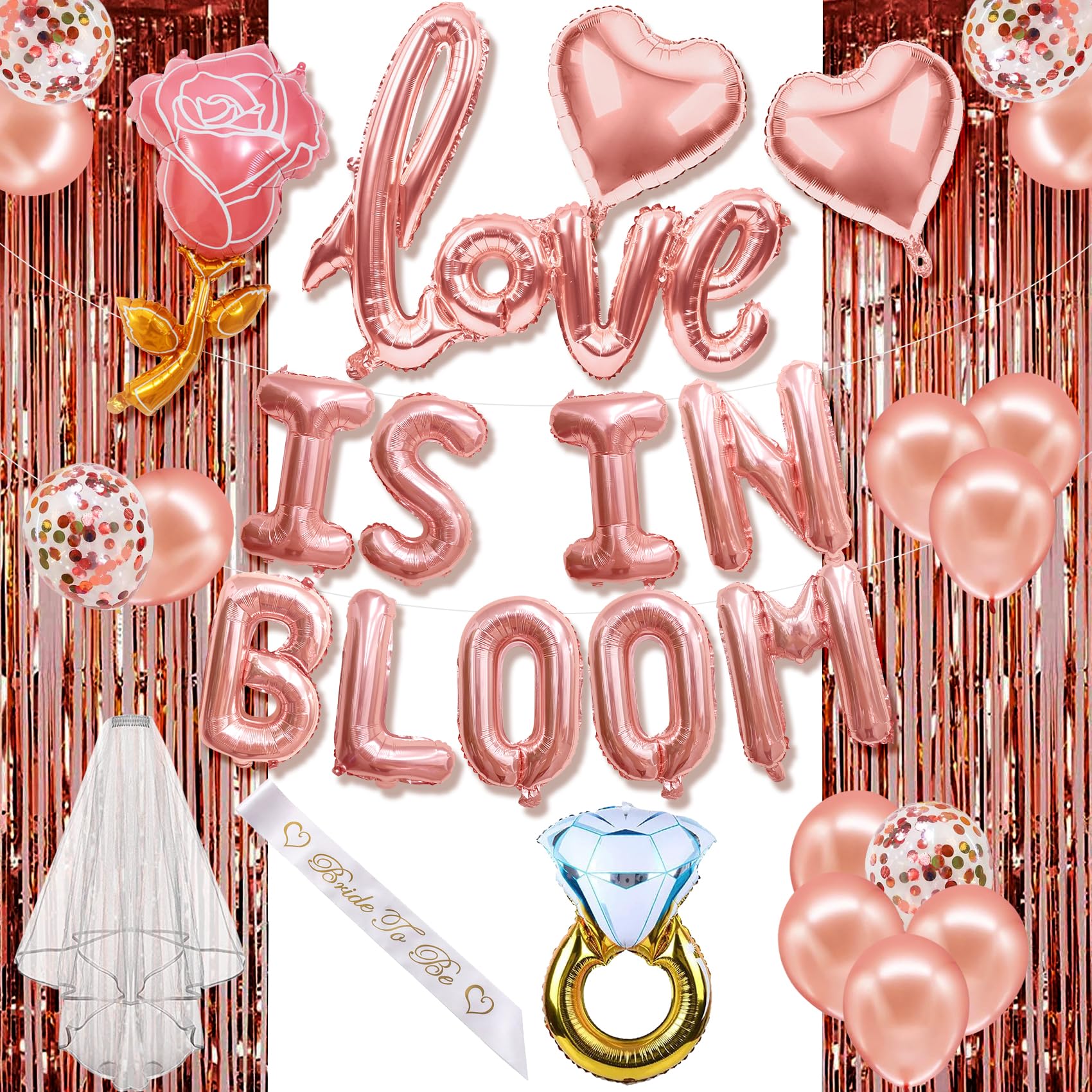 Love Is In Bloom Bridal Shower Decorations Love Is In Bloom Balloons Flower Bridal Shower Banner Engagement Party Decorations Bachelorette Wedding Party Decorations Baby Gender Reveal Party Decoration