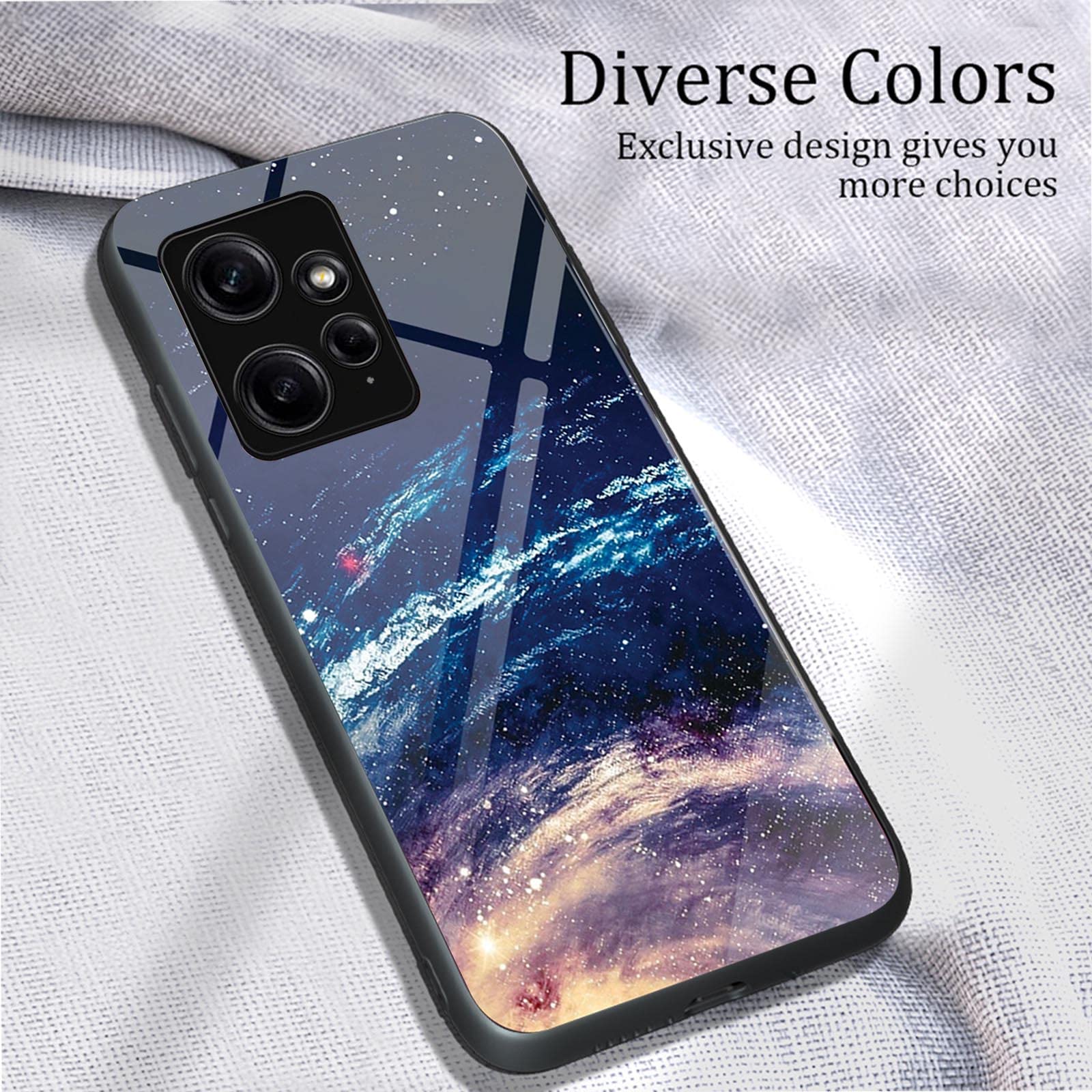 SEAHAI Cover per Xiaomi Redmi Note 12 4G, Antiurto Protezione Silicone con Supporto Pieghevole Nascosto Kickstand Rugged Custodia Case - Nero