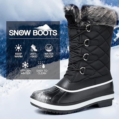 Miniatura 3 de mysoft Women's Waterproof Winter Boots, Warm Insulated Snow Boots for Outdoor